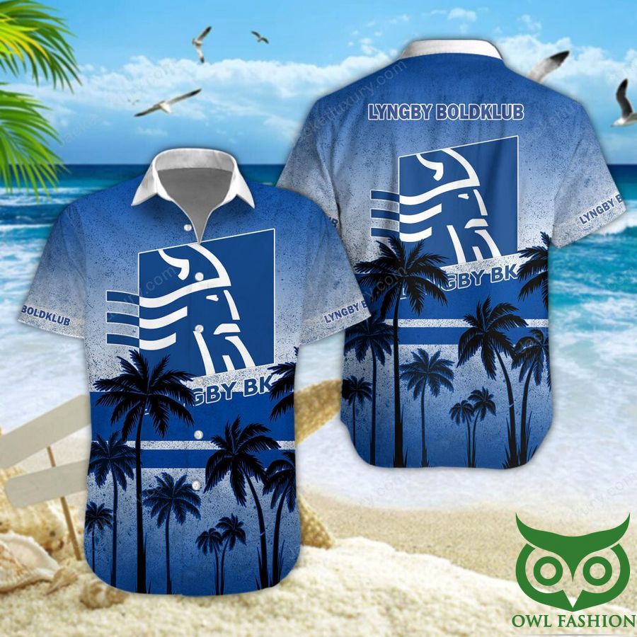 13 Lyngby Boldklub Blue Palm Tree Hawaiian Shirt