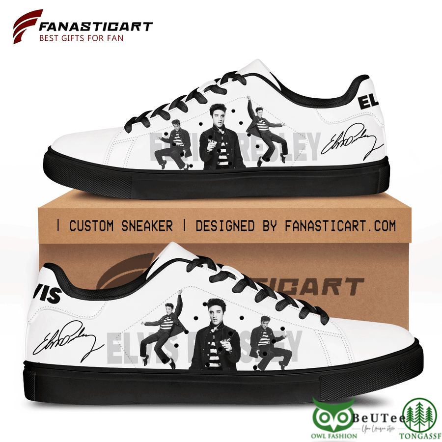20 Elvis Presley Dancing Basic Black and White Stan Smith Shoes