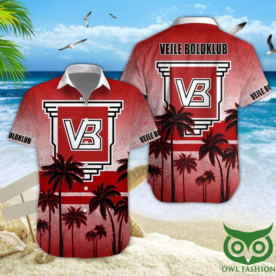 Vejle Boldklub Red Palm Tree Hawaiian Shirt