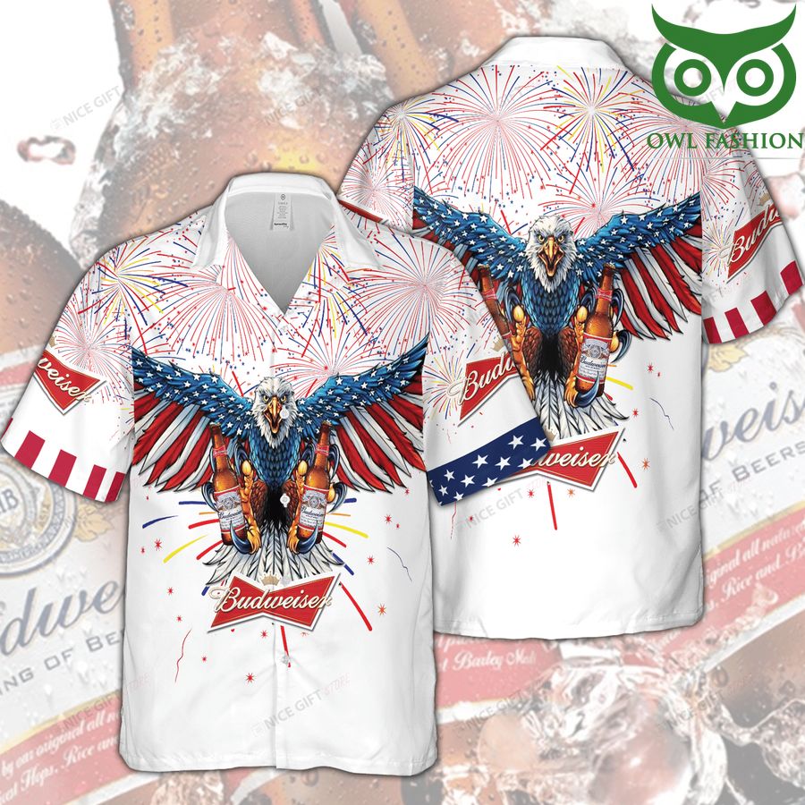 20 Budweiser American feeling 3D Hawaiian shirt for summer 1