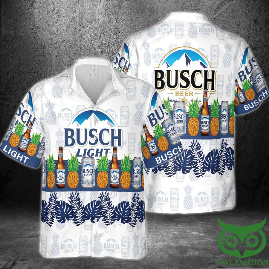 Busch Light Pineapple Blue Leaf Hawaii 3D Shirt