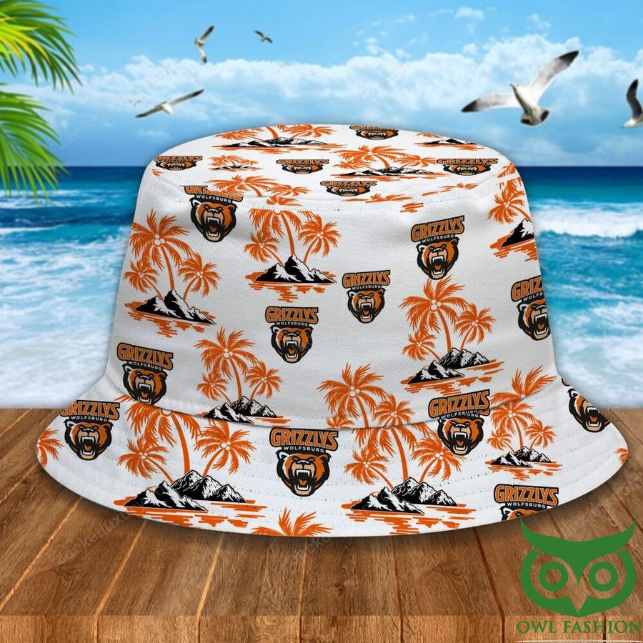 14 Grizzlys Wolfsburg Orange Palm Tree Bucket Hat