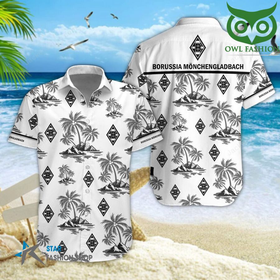 Borussia Monchengladbach palm trees on the beach 3D aloha Hawaiian shirt