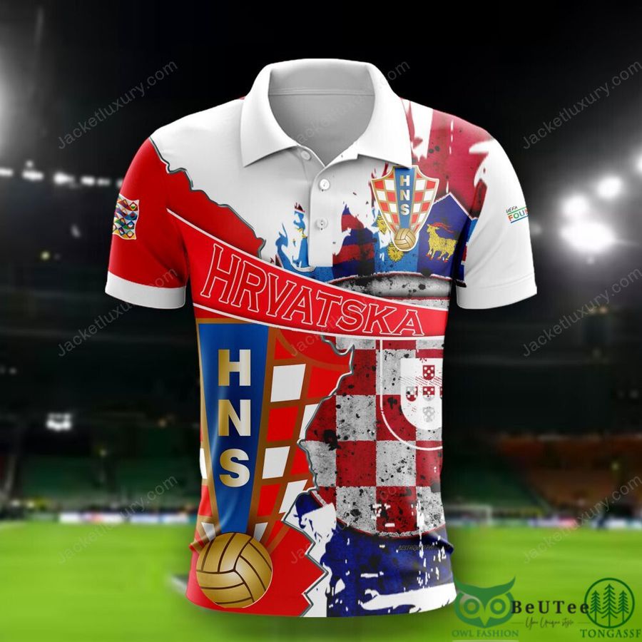 Croatia national Euro football Red White 3D Polo T-shirt Hoodie