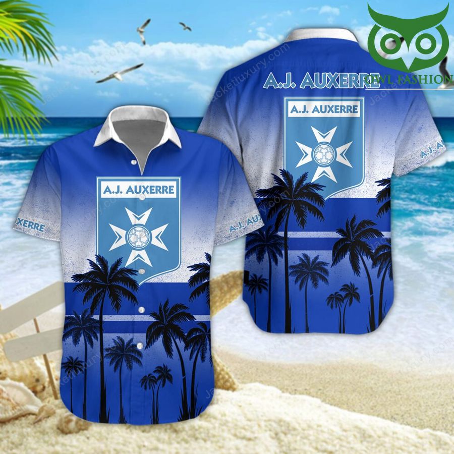 AJ Auxerre Champion Leagues aloha summer tropical Hawaiian shirt short sleeves