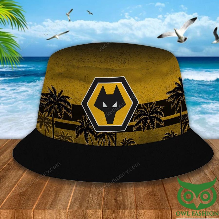 Wolverhampton Wanderers F.C Palm Tree Black Yellow Bucket Hat