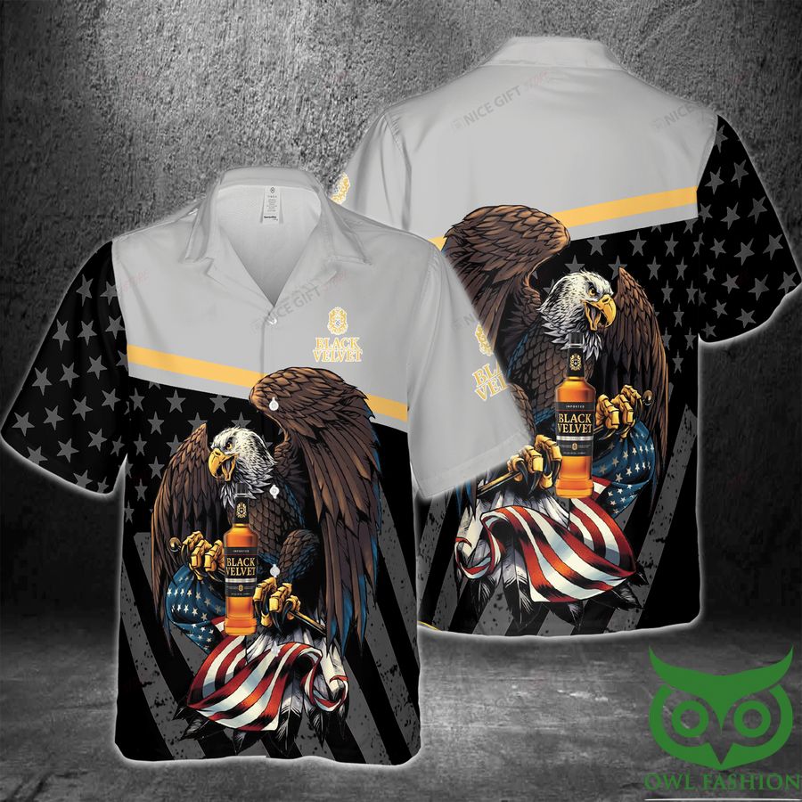 Black Velvet America Flag Eagle Hawaii 3D Shirt