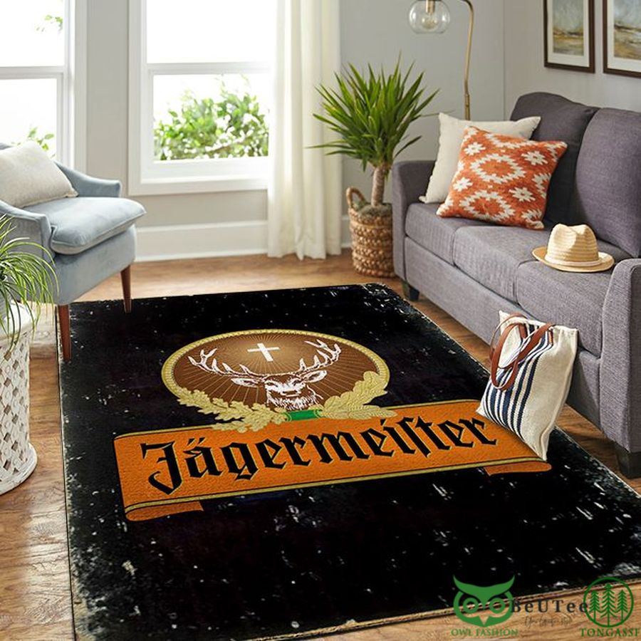 Jagermeister Symbol Logo Black Carpet Rug