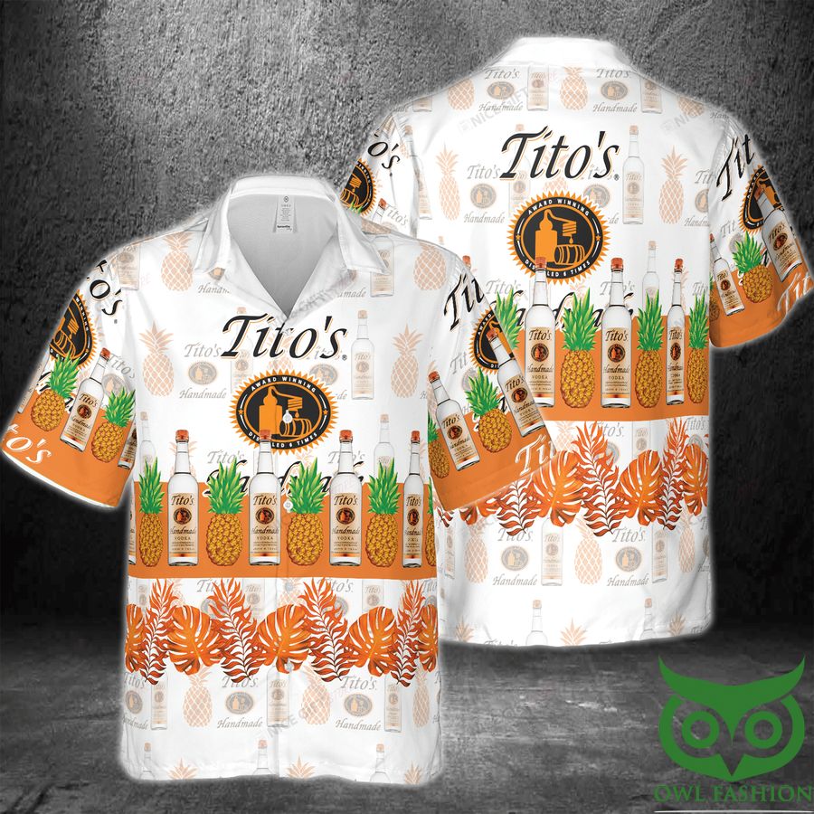 Tito's Handmade Vodka Pineapple Orange Leaf Hawaii 3D Shirt