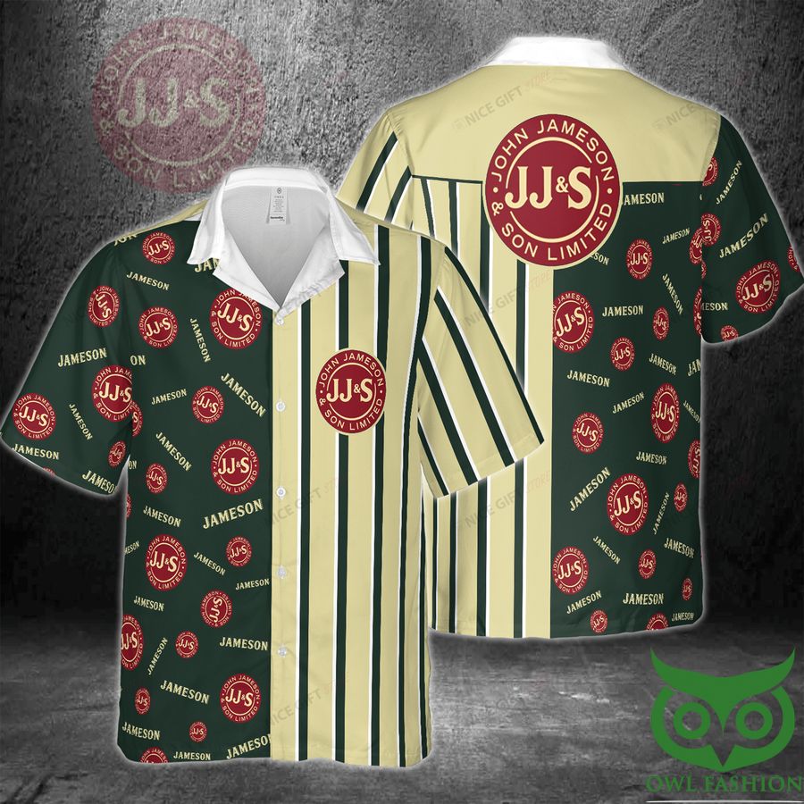 Jameson Irish Whiskey Beige and Green Hawaii 3D Shirt