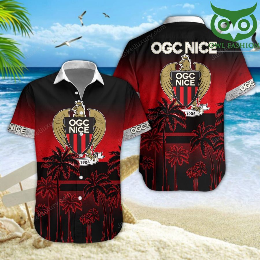OGC Nice Champion Leagues aloha summer tropical Hawaiian shirt 