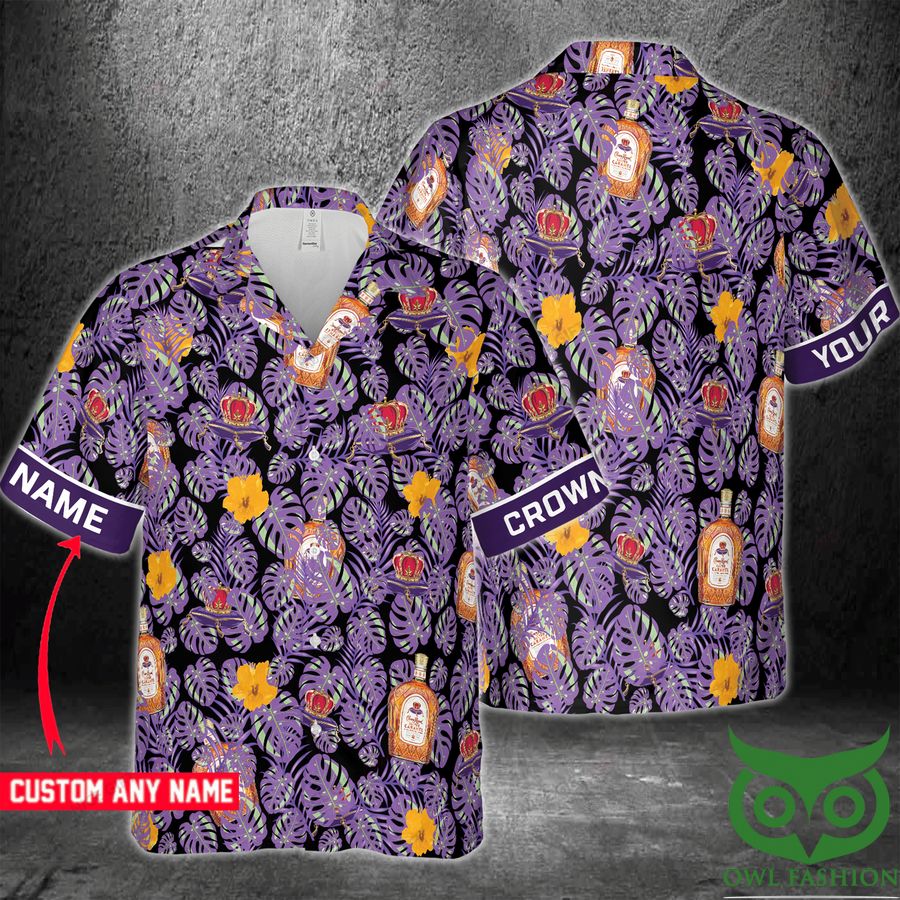 Custom Name Crown Royal Purple Leaf Hawaii 3D Shirt