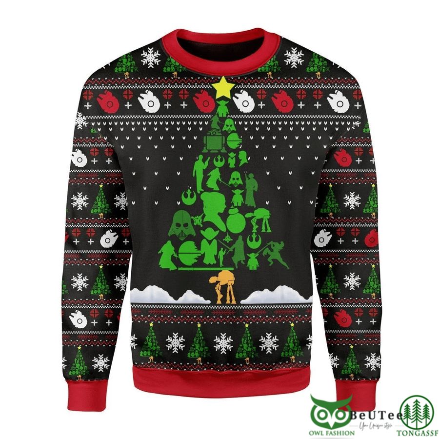 Merry Christmas AMH Unisex Christmas Star Wars Tree Sweater 