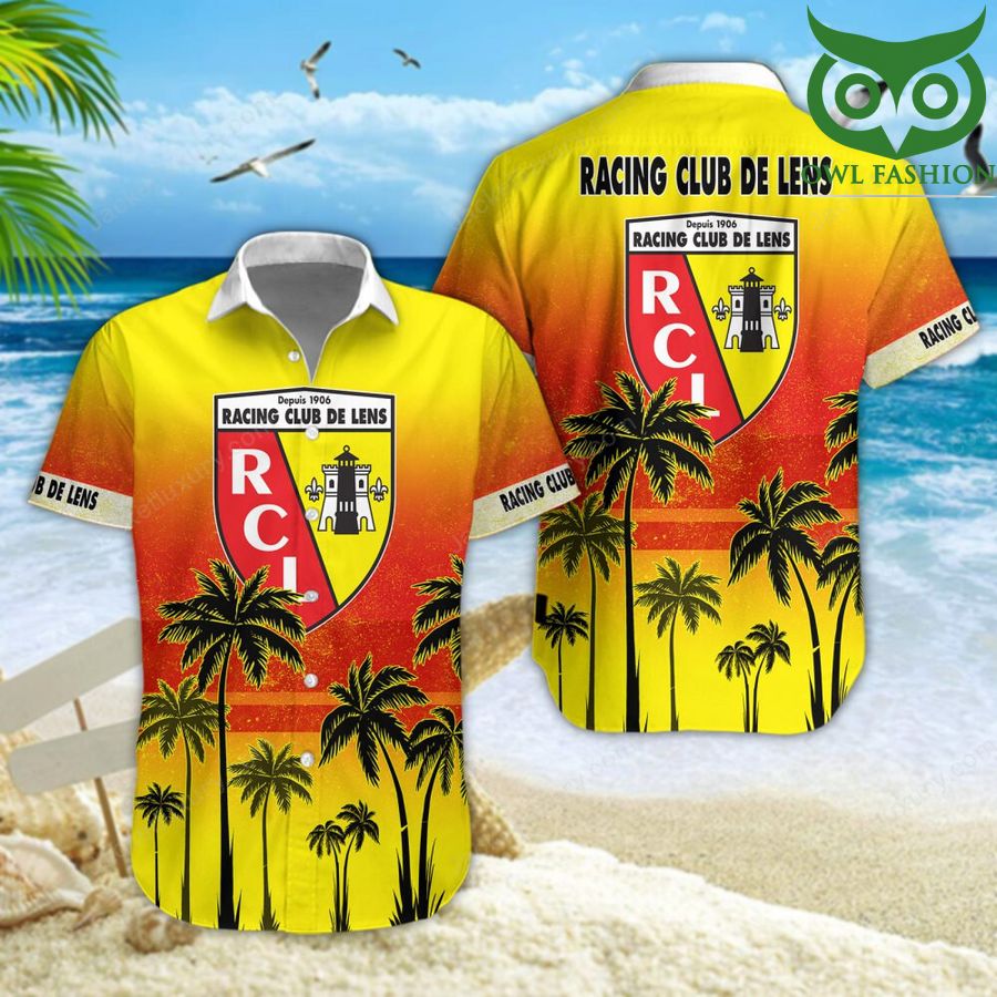 Racing Club de Lens Champion Leagues aloha summer tropical Hawaiian shirt button up