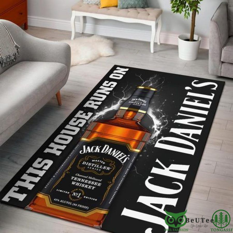 Jack Daniel's This House Runs On Black Carpet Rug