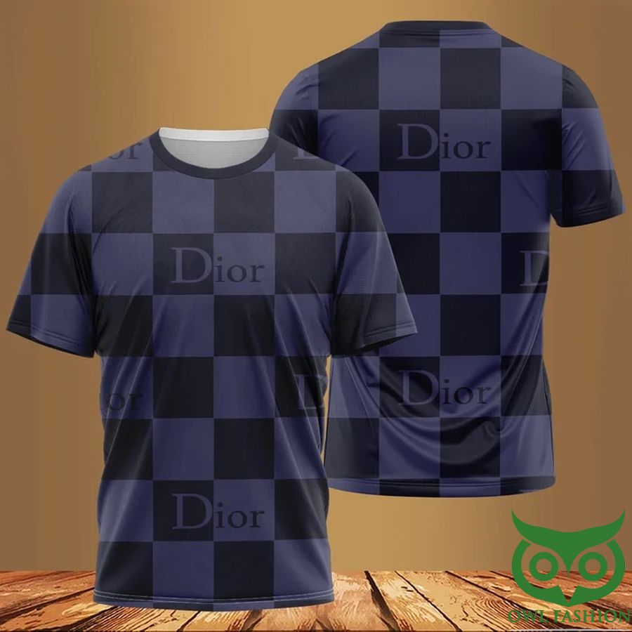 Louis Vuitton Black Dark Blue Checkered US T-Shirt