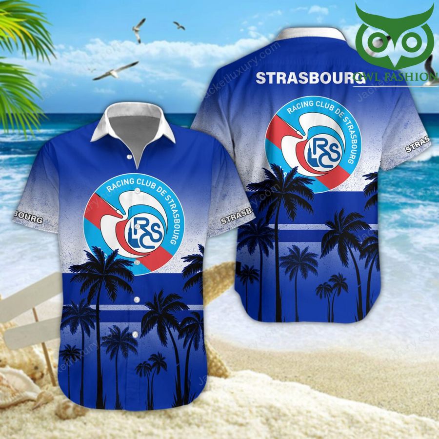 RC Strasbourg Alsace Champion Leagues aloha summer tropical Hawaiian shirt 