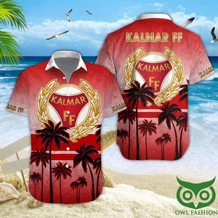 Kalmar FF Palm Tree Red Logo Hawaiian Shirt