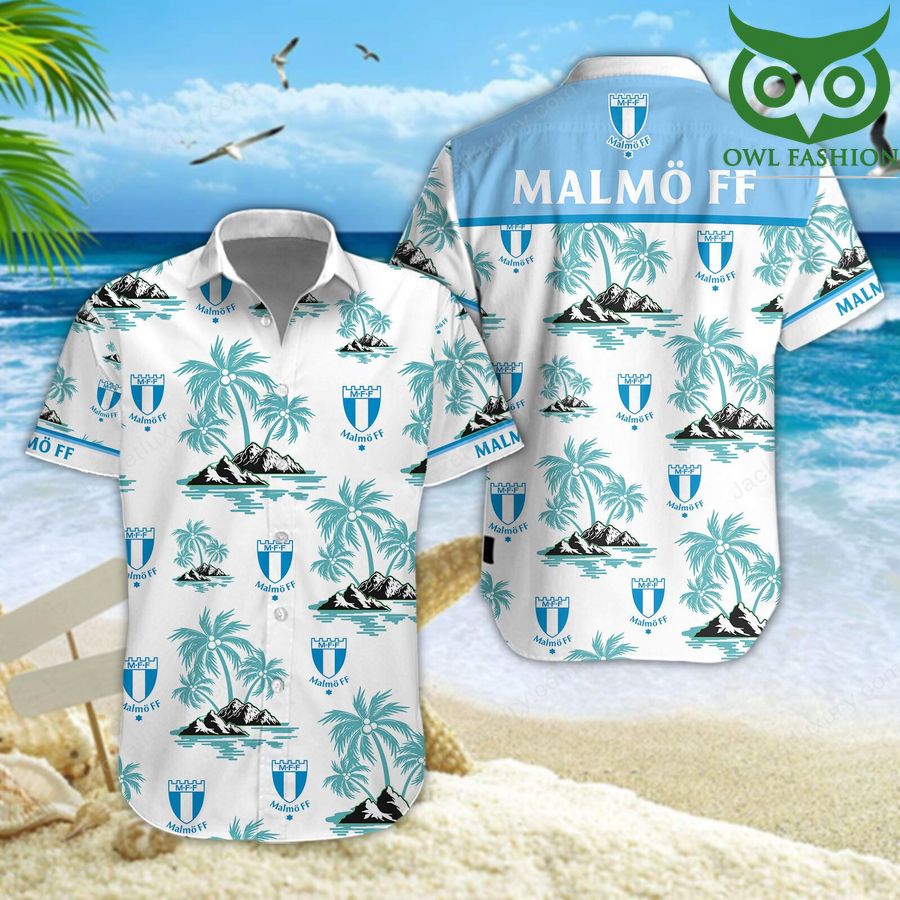 Malmo FF palm trees on the beach 3D aloha Hawaiian shirt