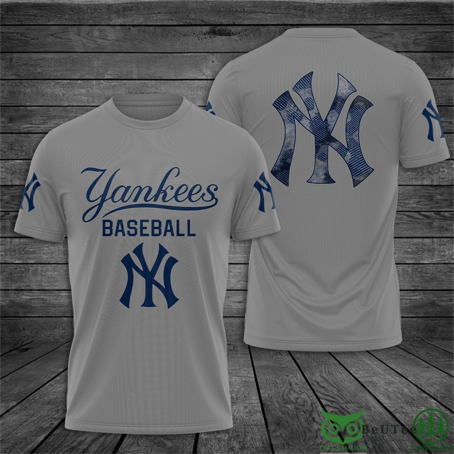New York Yankee Baseball Gray 3D Tshirt