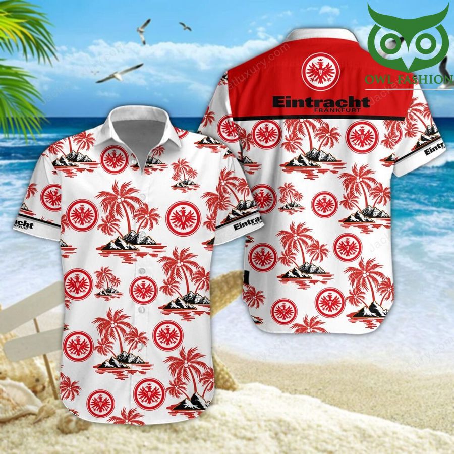 Eintracht Frankfurt Champion Leagues aloha summer tropical Hawaiian shirt button up