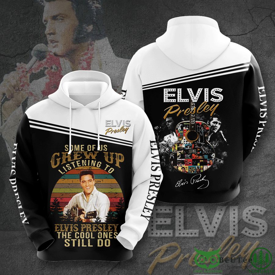 Elvis Presley In Memory Of Black White 3D Hoodie