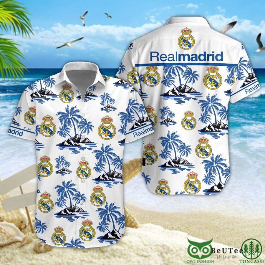 Real Madrid Laliga Blue Coconut Hawaiian Shirt