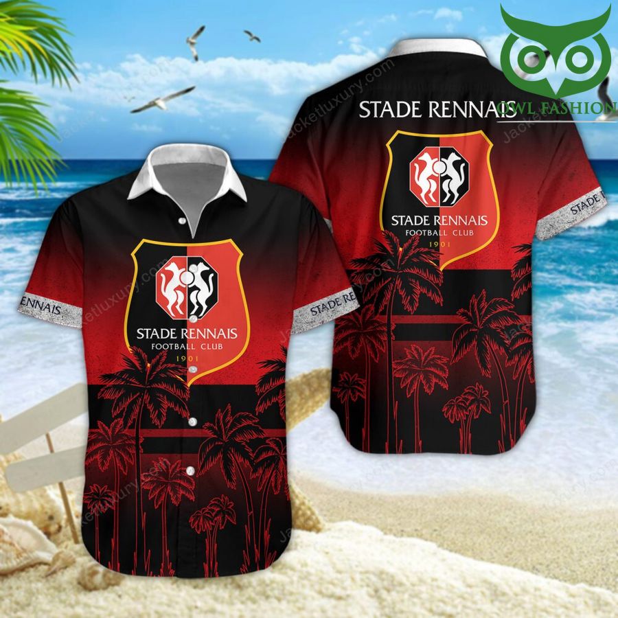 Stade Rennais F.C palm trees on the beach 3D aloha Hawaiian shirt