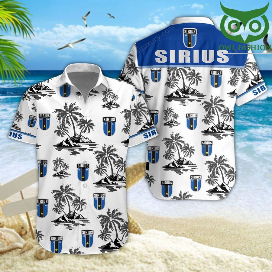 IK Sirius Fotboll palm trees on the beach 3D aloha Hawaiian shirt