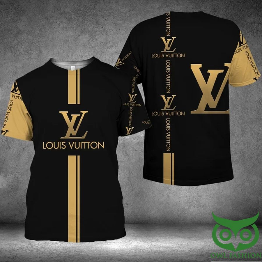 Louis Vuitton Black Yellow Vertical Line US T-Shirt