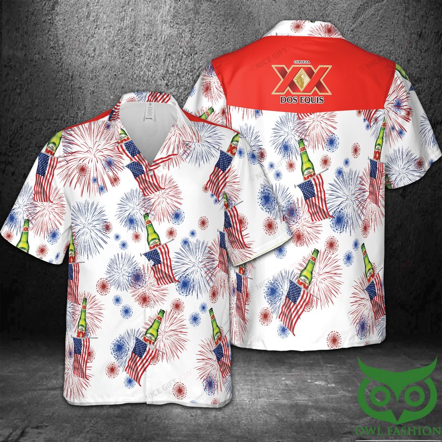 Dos Equis XX American Flag Fireworks Hawaii 3D Shirt