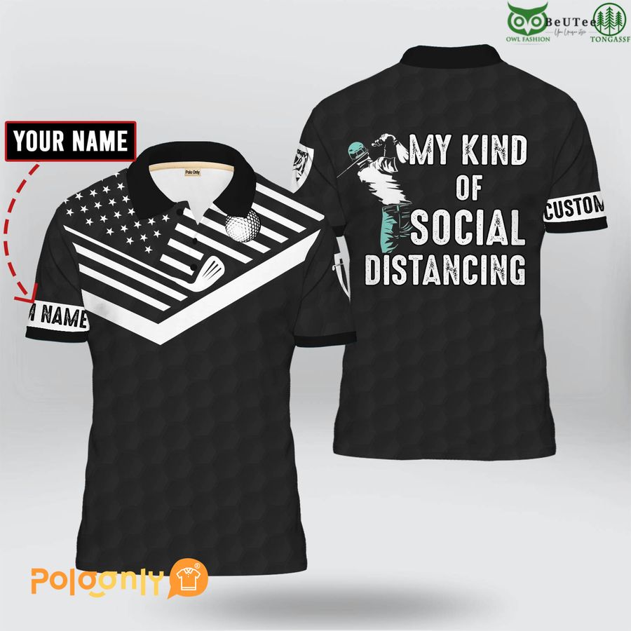 Golf My Kind of Social Distance Personalized Polo Shirt 