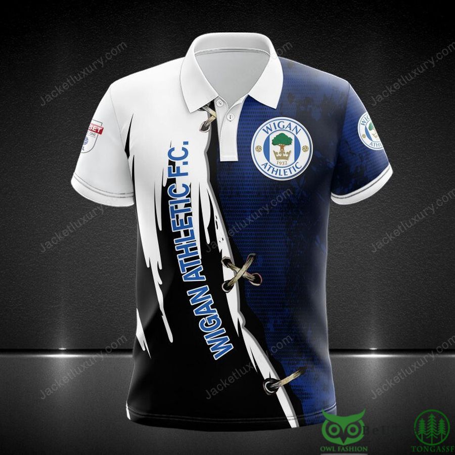 Wigan Athletic Black Blue EFL Championship 3D Printed Polo Tshirt Hoodie