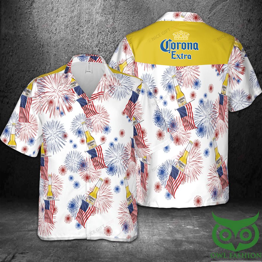 Corona Extra American Flag Fireworks Hawaii 3D Shirt