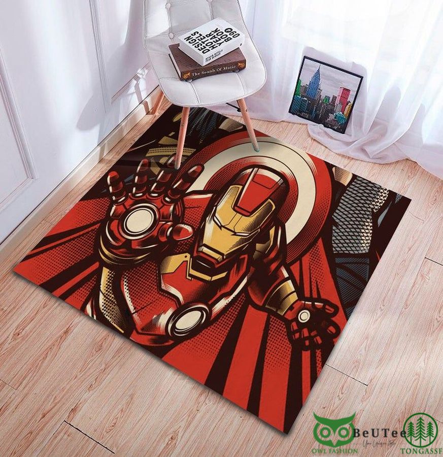 Iron Man Black Carpet Rug