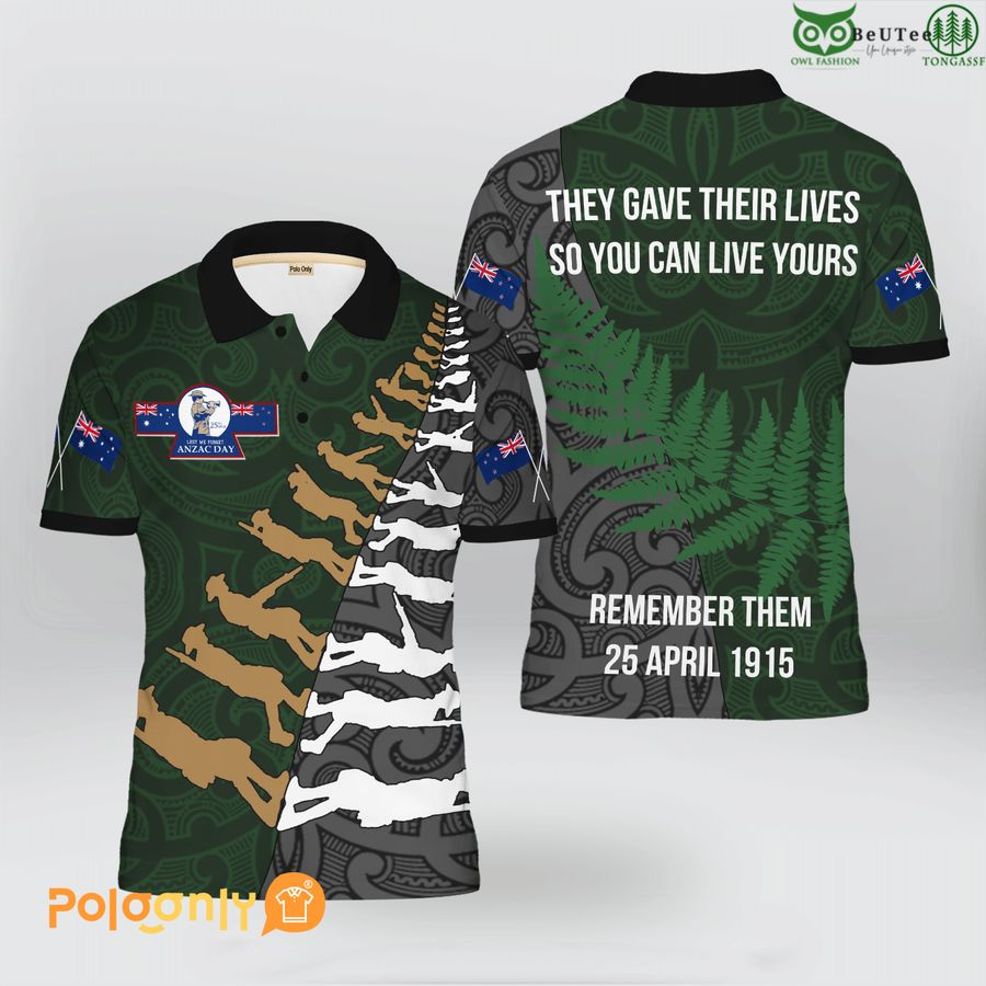 25th April Lest We Forget Anzac Day Polo Shirt