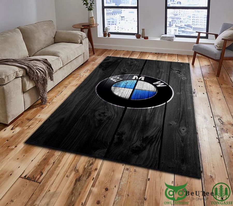 BMW Logo Black Wood Carpet Rug