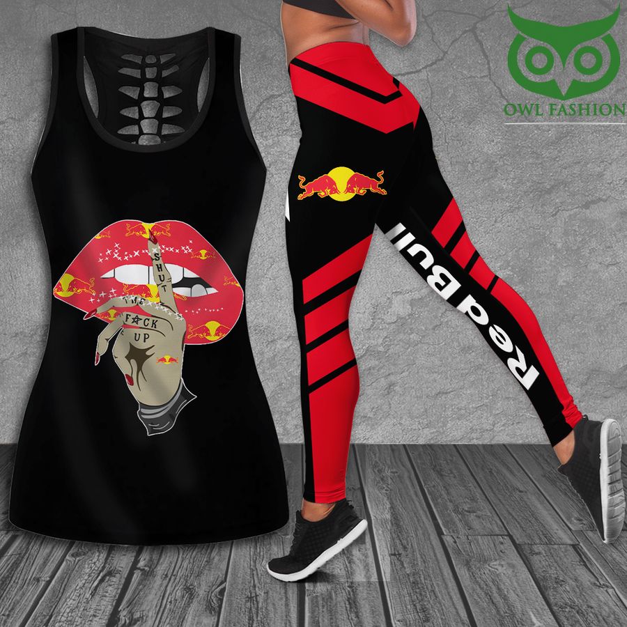 Redbull Racing sexy lips Hollow Tank Top and Leggings