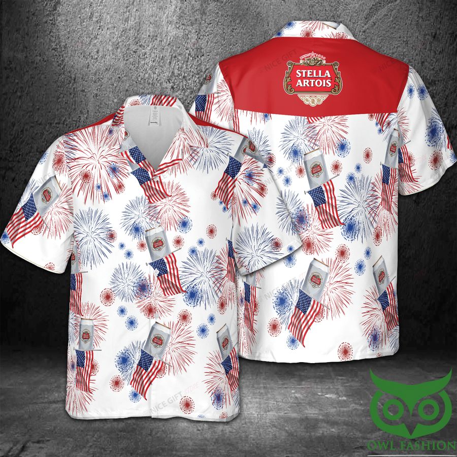 Stella Artois American Flag Fireworks Hawaii 3D Shirt