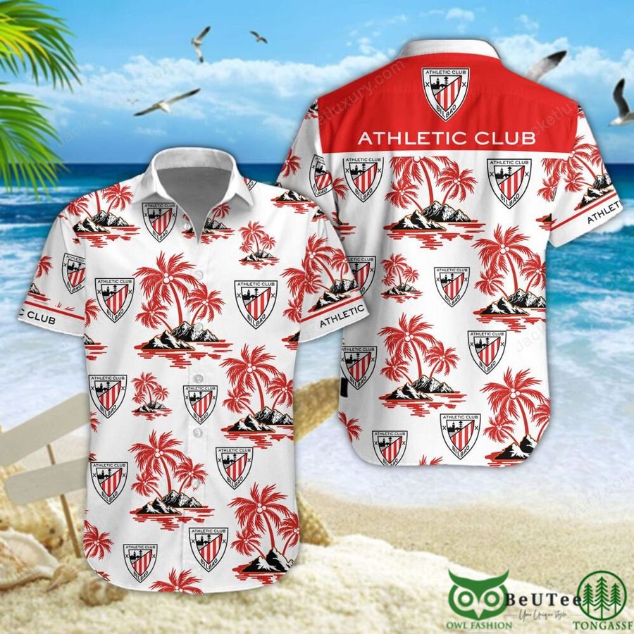2 Athletic Bilbao Laliga Red Cocconut Hawaiian Shirt