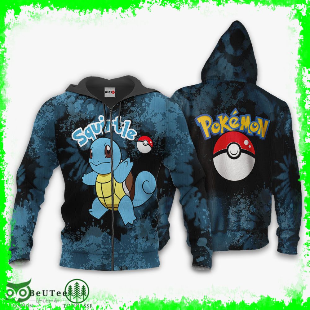 234 Squirtle Hoodie Pokemon Anime Tie Dye Style Ugly Sweater