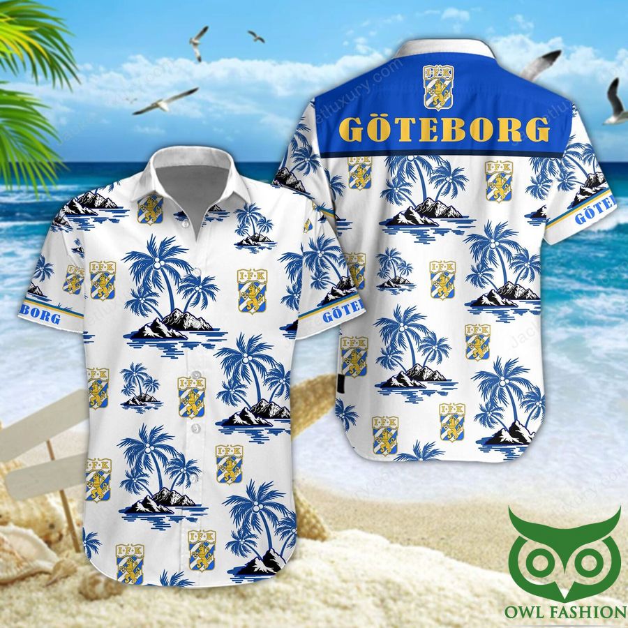 IFK Göteborg Blue Coconut Tree Hawaiian Shirt