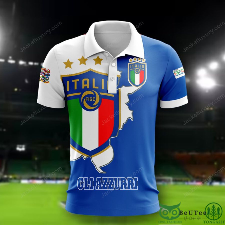 Italy National Euro Football 3D Polo T-shirt Hoodie