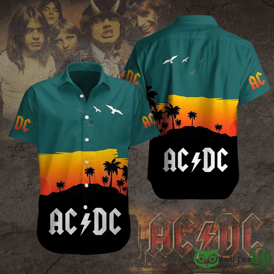 AC DC Rock Music Beach View Hawaiian Shirt