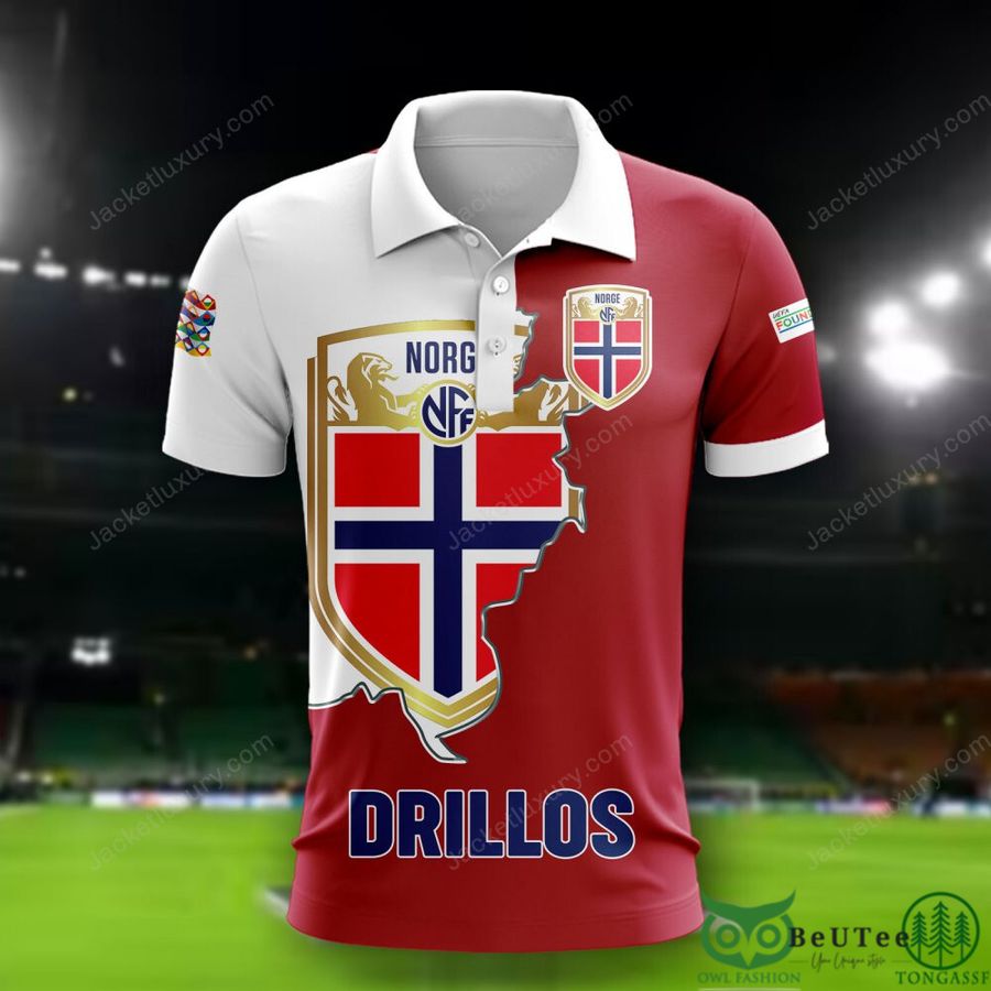 Norway National Euro Football 3D Polo T-shirt Hoodie