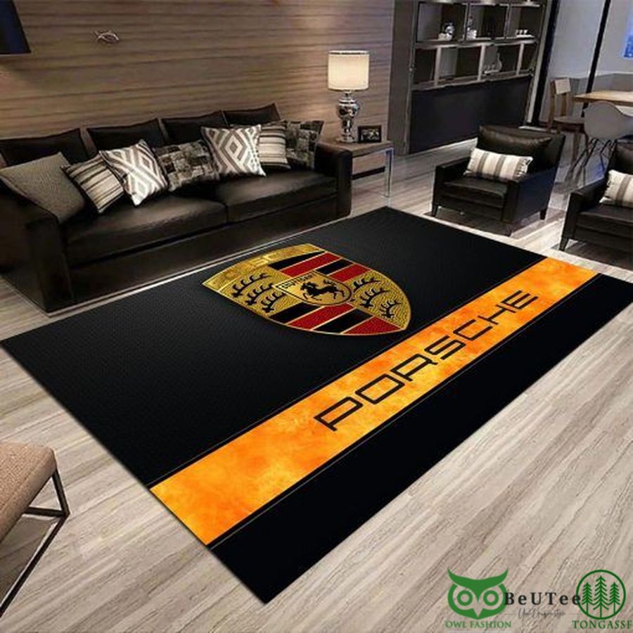 34 Limited Edition Porsche Logo Orange Brand Name Carpet Rug