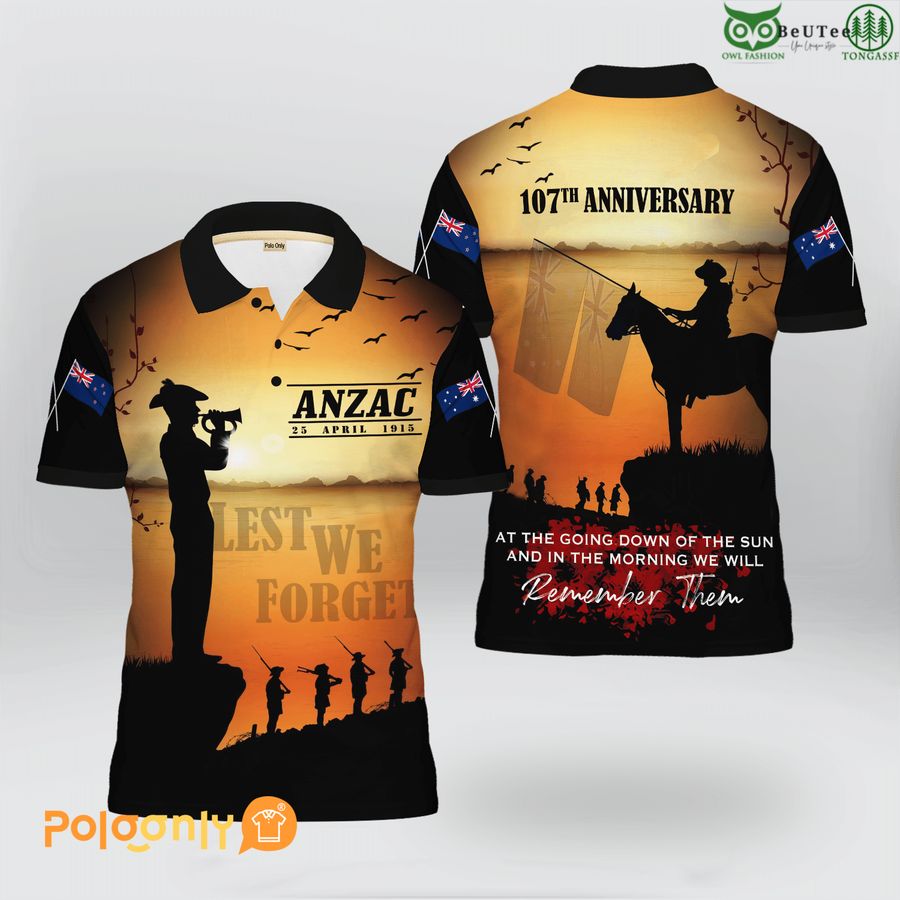 Anzac Day 25th April 107th Anniversary Polo Shirt