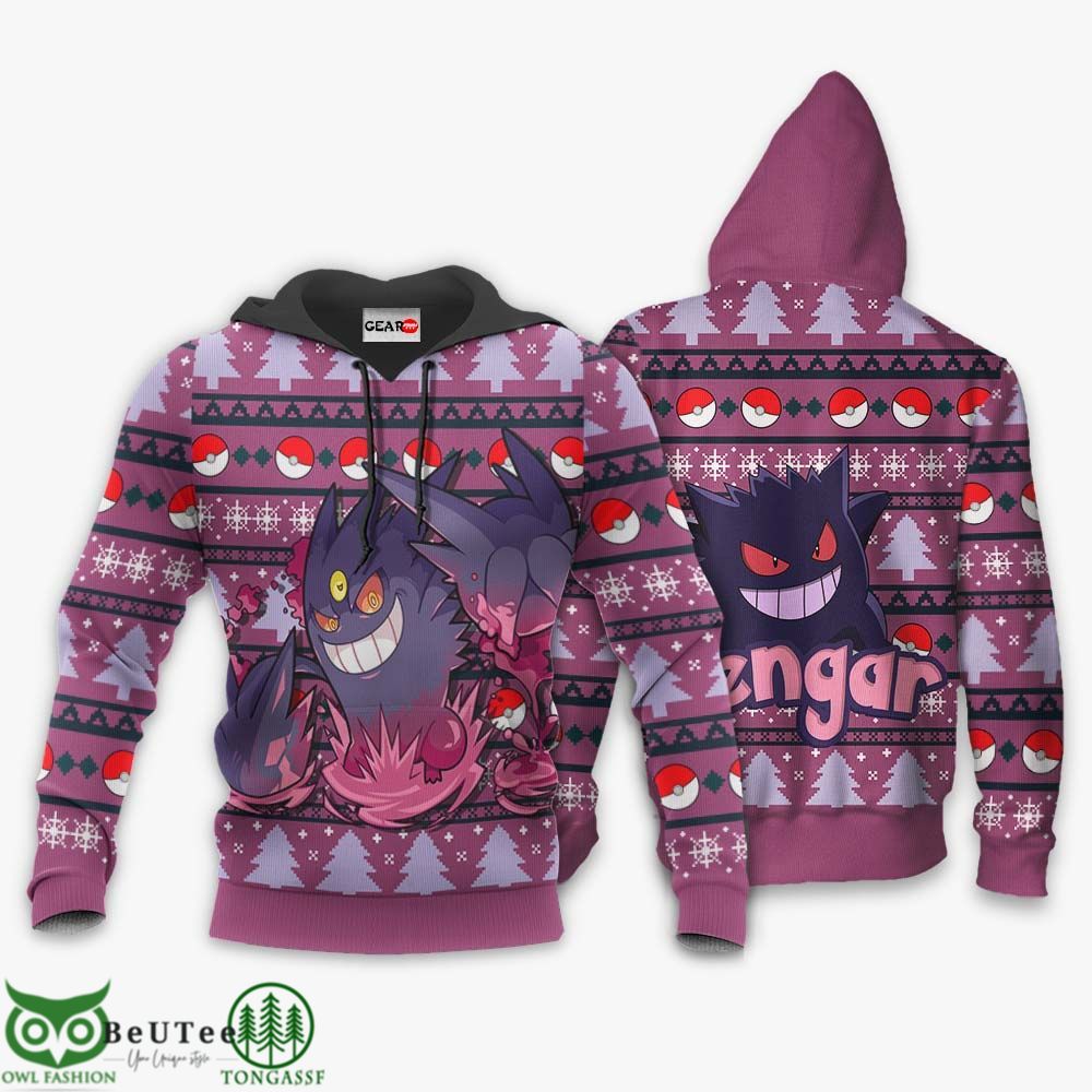 Gengar Anime Pokemon Hoodie Xmas Gifts Ugly Sweater