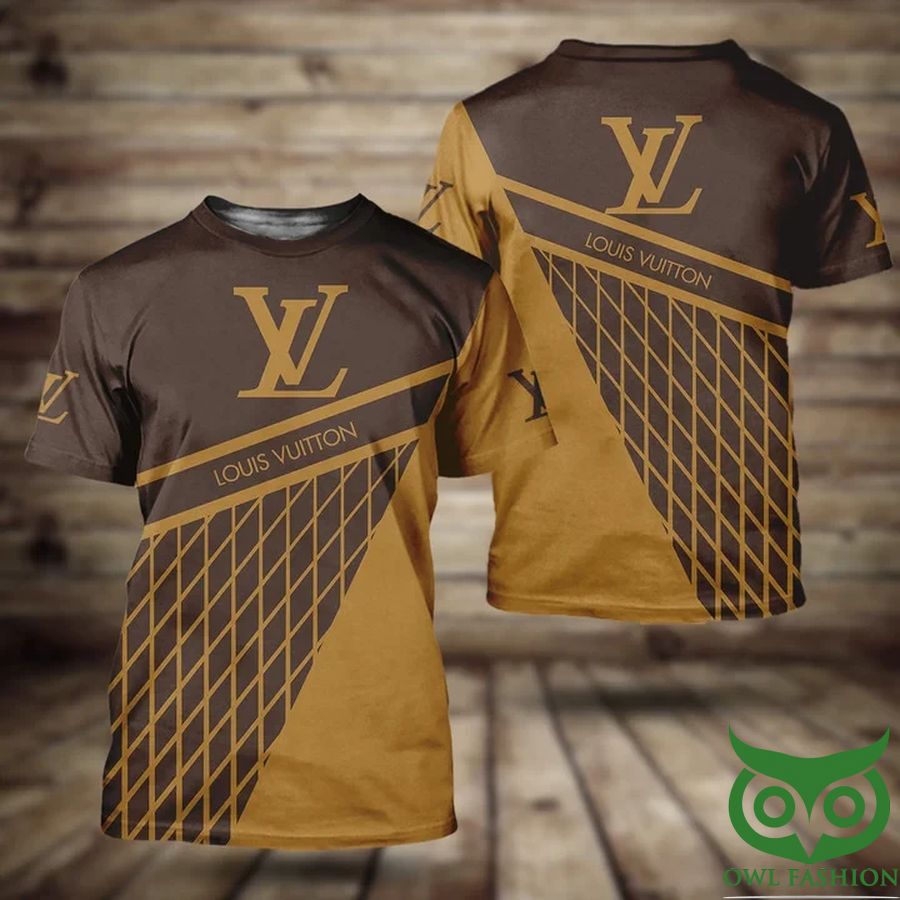 Louis Vuitton Brown and Yellow Net Pattern US T-Shirt