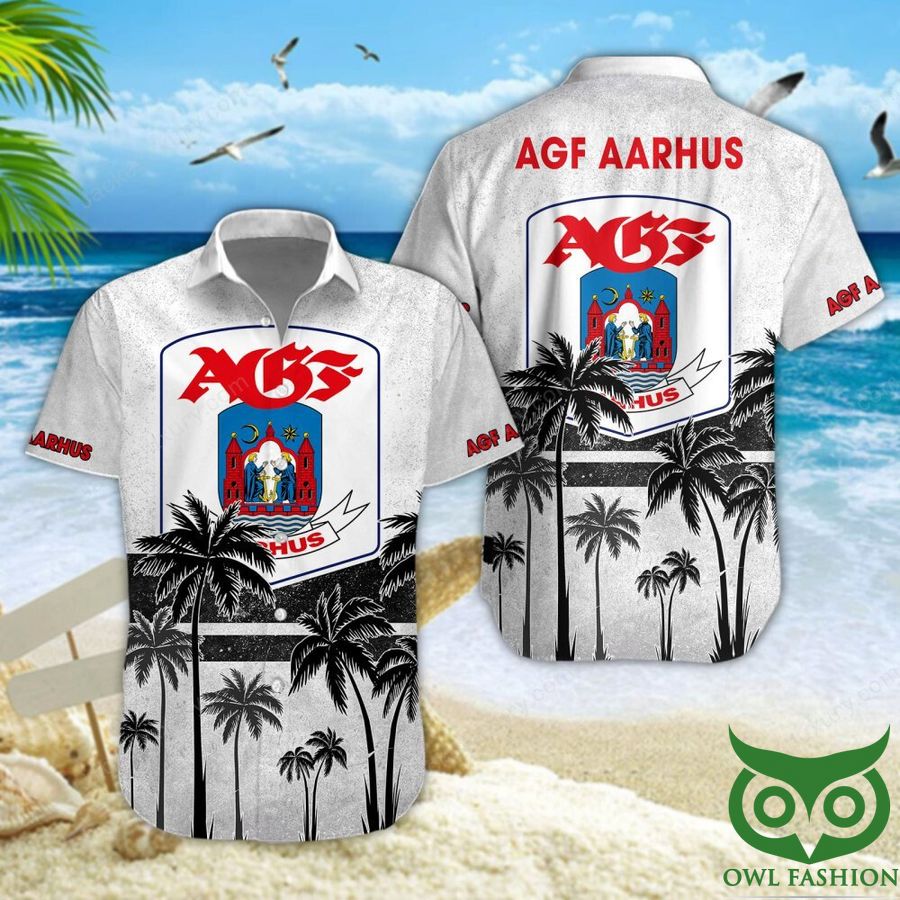 AGF Fodbold Black Palm Tree Hawaiian Shirt